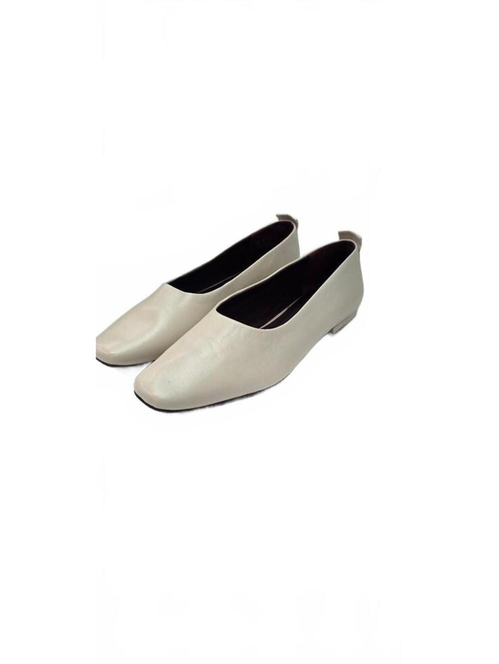 Franco Sarto Women's Ivory Leather Slip-On Flats - Size 10
